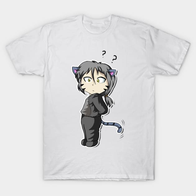 Fat Neko Confused T-Shirt by Reenave